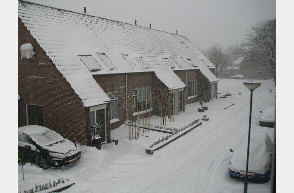 De hele straat wit