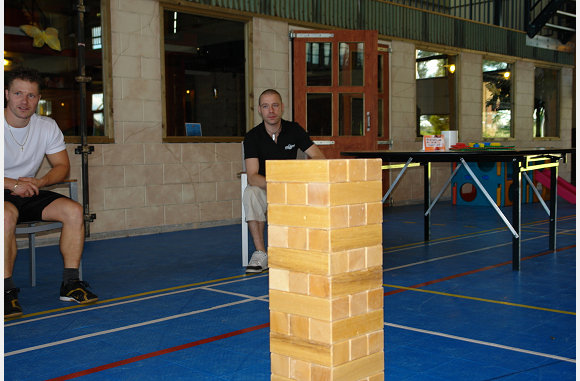 De Jenga blokken.