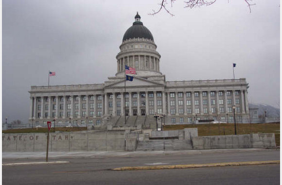 Een mormonen gebouw in Salt Lake City.