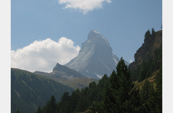 Lunchen met uitzicht op de Matterhorn.